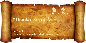 Mikuska Kristóf névjegykártya
